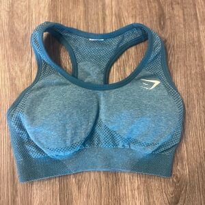 GYMSHARK | Vital Seanless 2.0 Sport Bra Workout Top - XS Tahoe Teal Marl